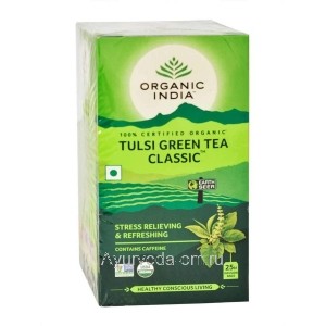 Чай Зеленый с Тулси Органик Индия 25 пакетиков Tulsi Green Tea Oragnic India